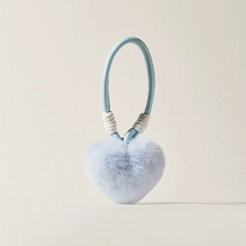 Fuzzy Love Heart Purse Charms
