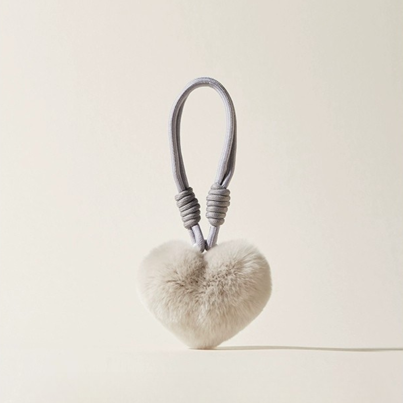 Fuzzy Love Heart Purse Charms