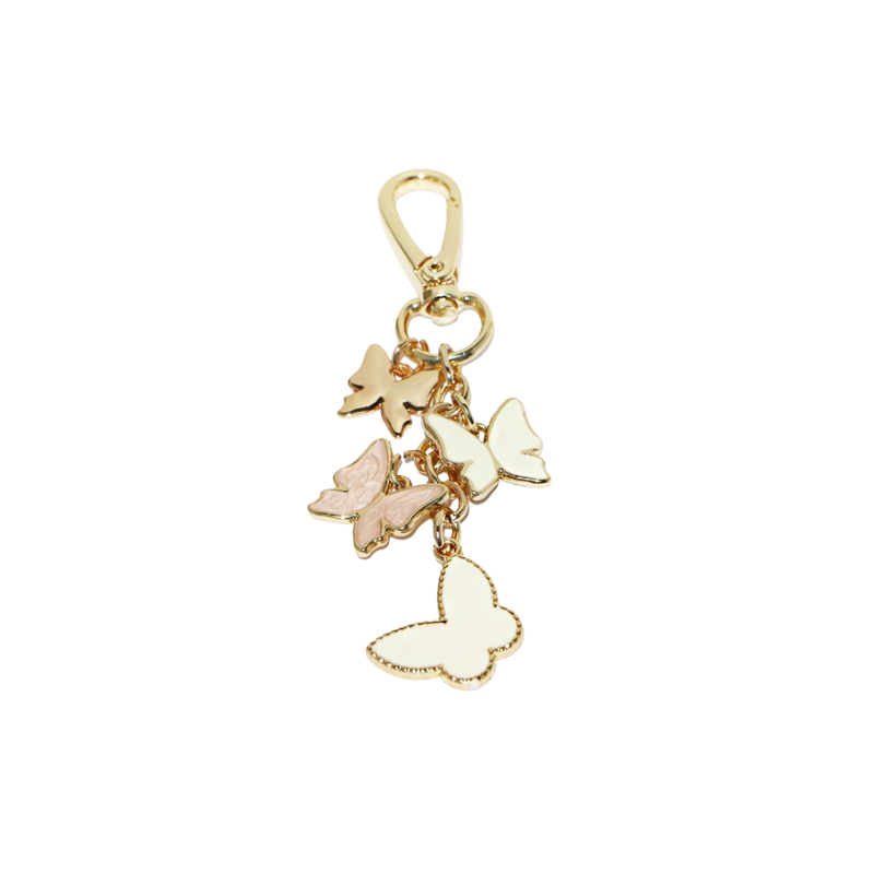 Shiny Pink Butterfly Purse Charms